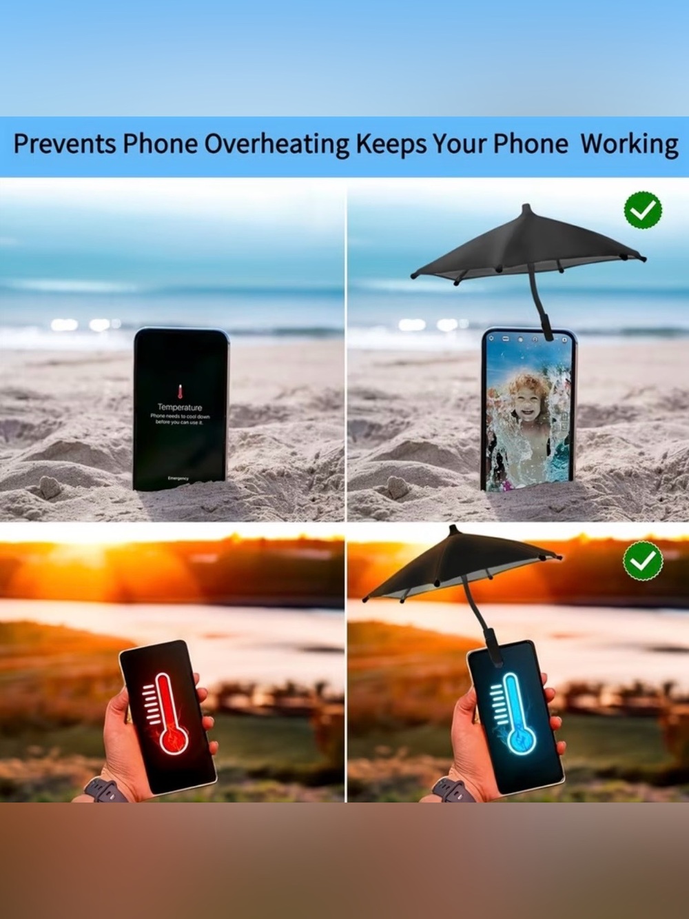 Black Phone Umbrella - Protective Accessory for Cell Phones NEW - Picture 7 of 10